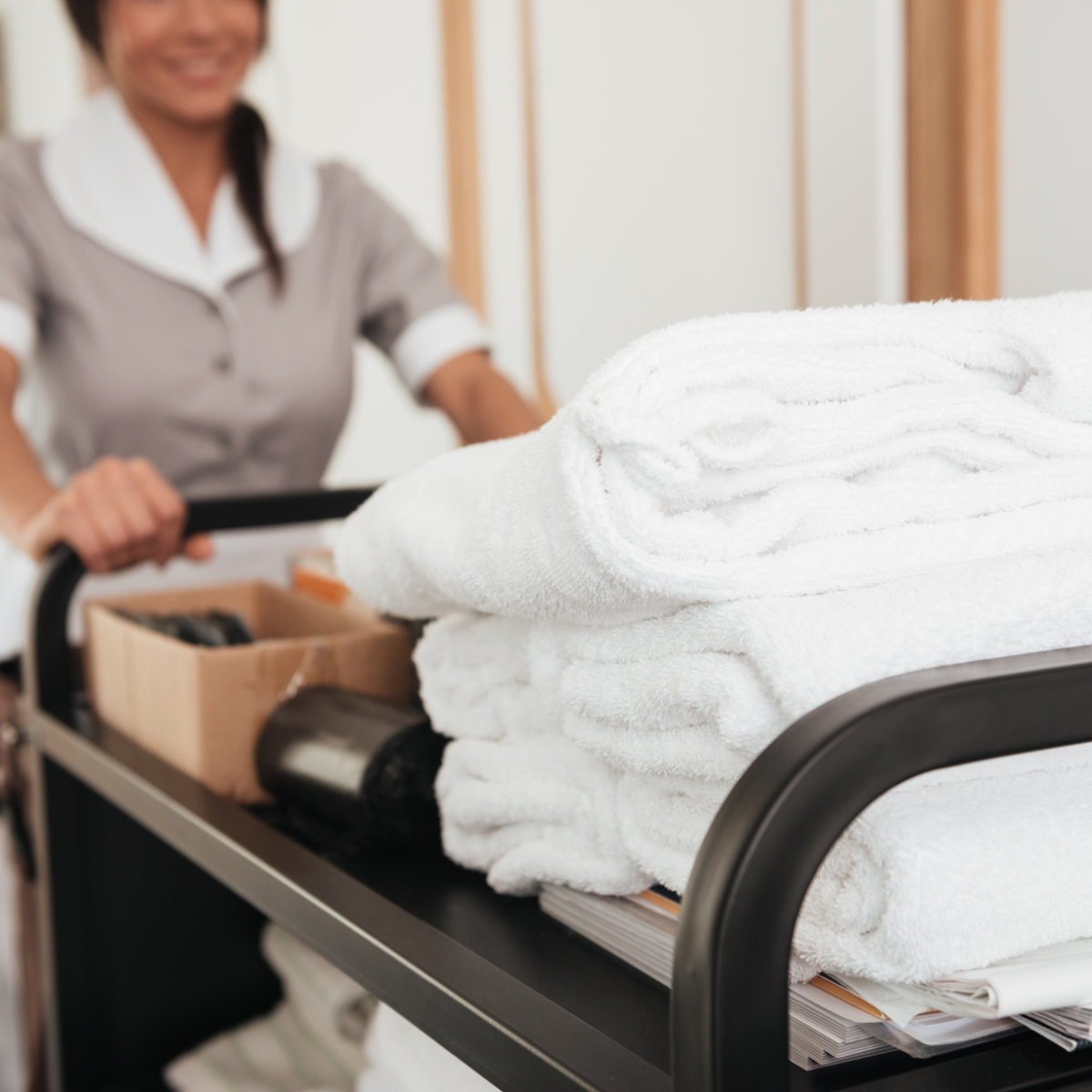 Hotel Laundry Cart Being Pushed 1200X1200